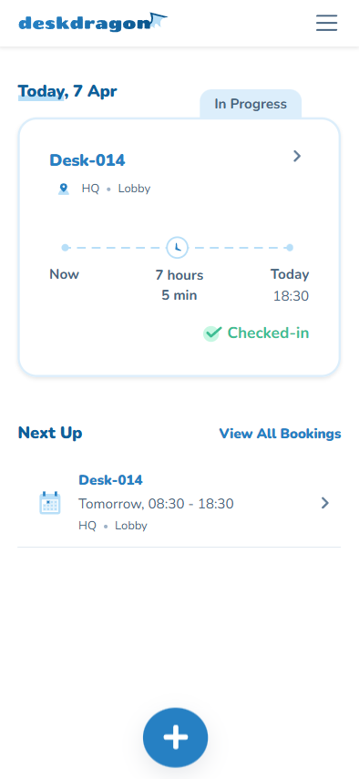 Today's Bookings view